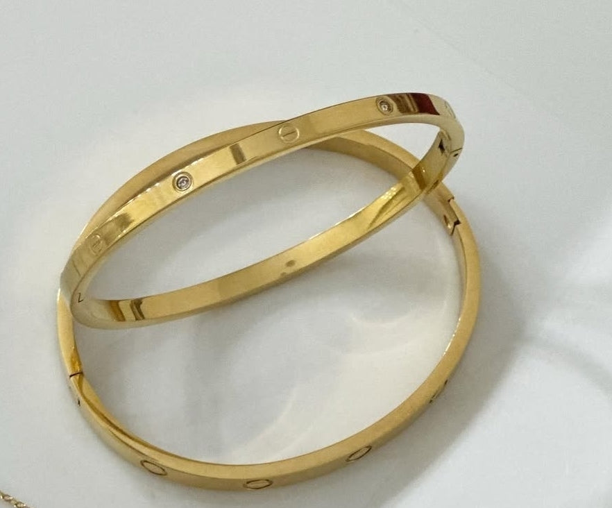 Kiyu Ziyu Jewellery 18K Gold Plated Bangles for Women